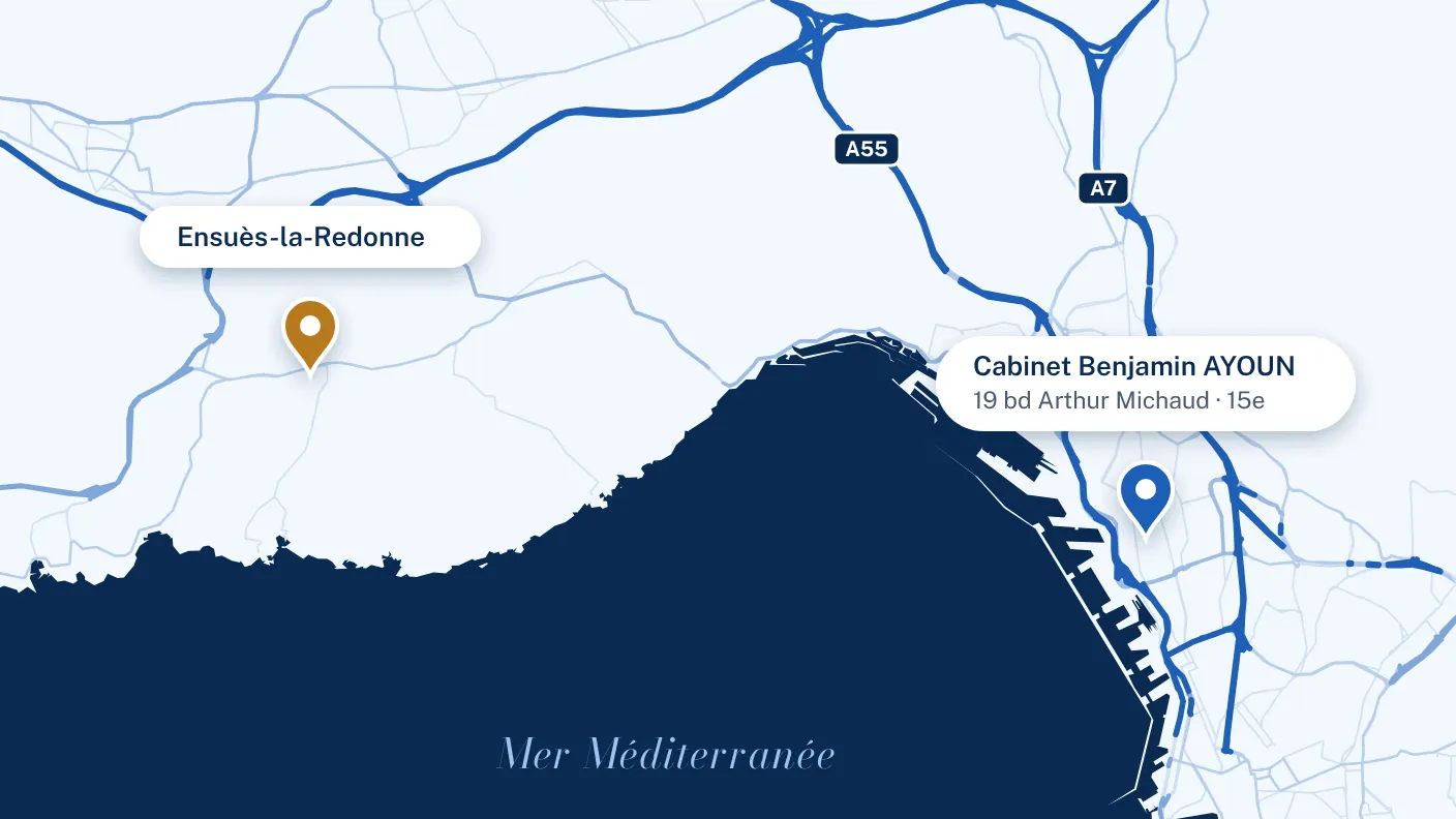 Plan : Ensuès-la-Redonne et le cabinet, 19 boulevard Arthur Michaud, dans le 15e arrondissement de Marseille